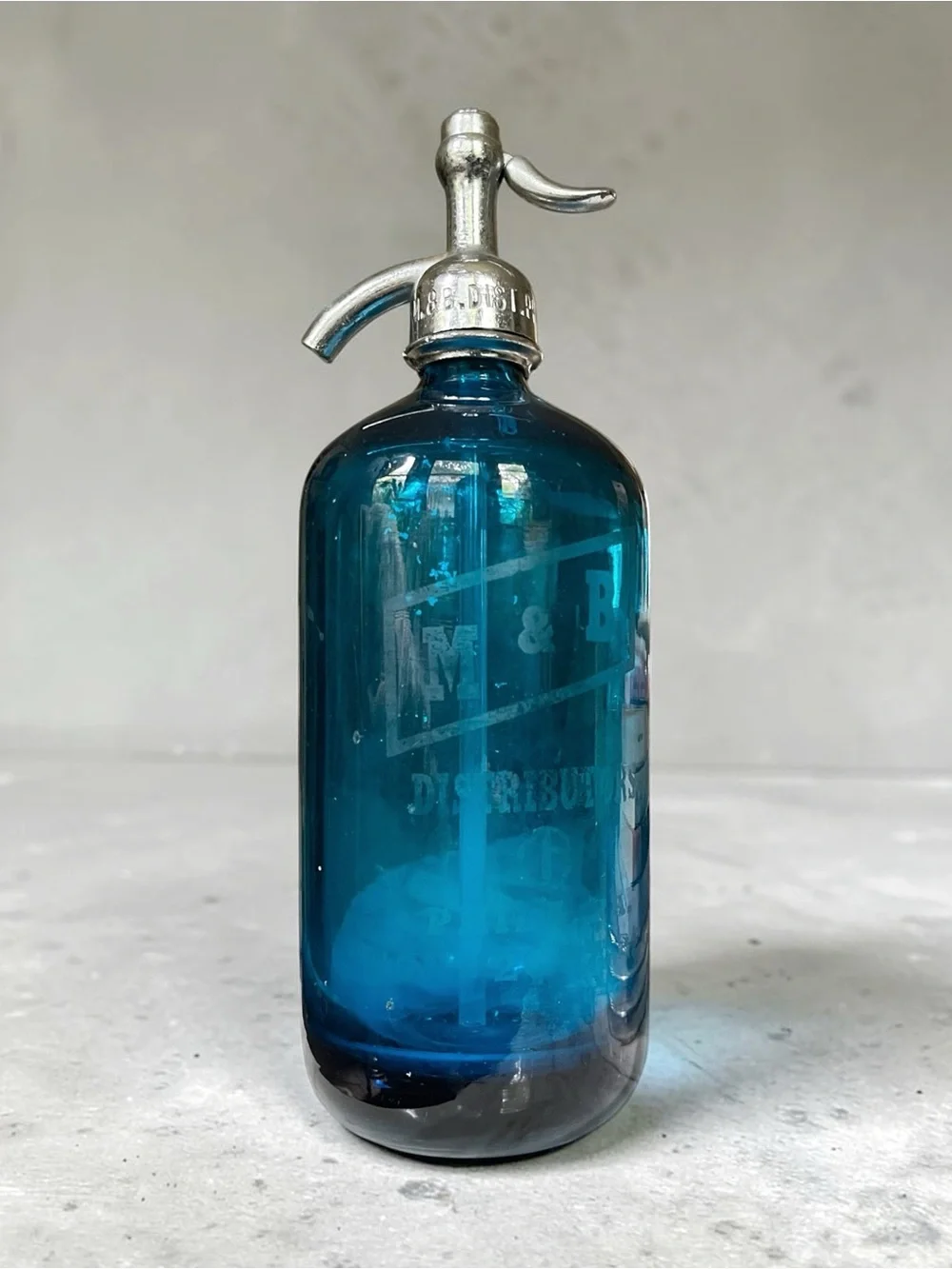 RARE Vintage Cobalt Blue Soda Seltzer Siphon Bottle